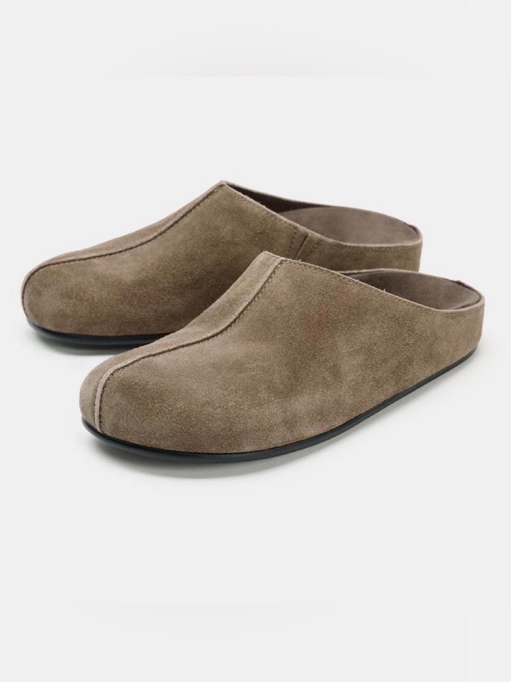 🔥🔥Zara Suede Slip-On Mule - Taupe